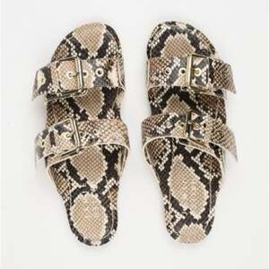 NEW Jamie Haller Double Buckle Slide  Taupe (sz 36)